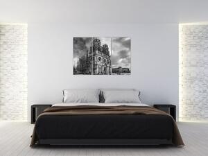 Čiernobiely obraz kostola (Obraz 120x80cm)