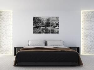 Čiernobiely most - obraz (Obraz 120x80cm)