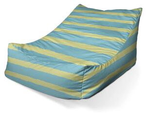 Sablio Sedací vak Lounge Modro-žlté pruhy - 80 x 95 x 50 cm