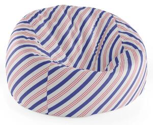 Sablio Sedací vak Cocoon Modro-červené pruhy - 75 x 45 x 35 cm