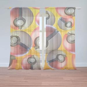 Sablio Záclony Pokemon ball Pattern: 2ks 150x250cm