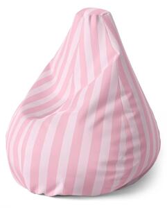 Sablio Sedací vak Pear Ružové pruhy - 70 x 95 x 15 cm