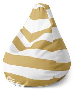Sablio Sedací vak Pear Zlaté pruhy - 70 x 95 x 15 cm