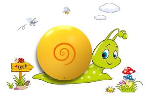 EUlight Detské nástenné svietidlo Snail, 1x oranžové plastové tienidlo, gr