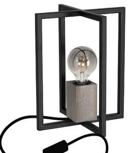 EUlight Stolná lampa Ralph, 1x drevené/čierne kovové tienidlo, b