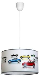 EUlight Detské závesné svietidlo Cars, 1x plastové tienidlo so vzorom, w