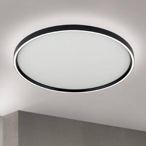 Stropné LED svetlo MASCA, čierne, Ø 60 cm, kov, stmievateľné, Čierna, Obývacia izba / jedáleň, Hliník, Moderný, Závesné svietidlo