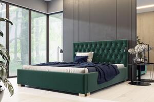 Čalúnená posteľ Vesemir 180x200cm, zelená Riviera