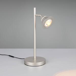 Stolová LED lampa Romeo, výška 40 cm, niklová farba, kov,, Hliník / sivá / zinok, Obývacia izba / jedáleň, kov, Moderný