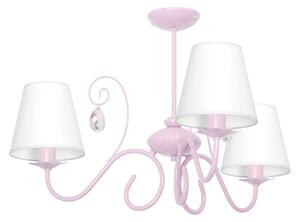 EUlight Detský luster Sara, 3x biele textilné tienidlo, p