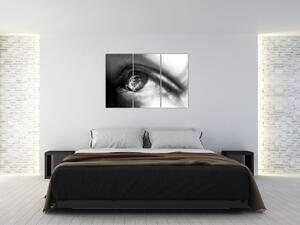 Čiernobiely obraz - detail oka (Obraz 120x80cm)