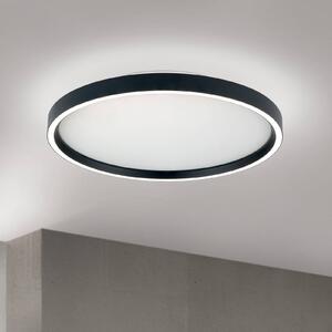 ORION stropné LED svetlo MASCA, čierne, Ø 40 cm, kov, stmievateľné, Čierna, Obývacia izba / jedáleň, Hliník, Moderný, Závesné svietidlo