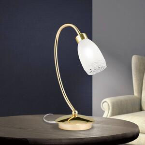 Stolová lampa CARLA, mosadzová farba, výška 32 cm, kov/sklo, Mosadz / zlato, Obývacia izba / jedáleň, kov, Starožitný, Stojacie svietidlo