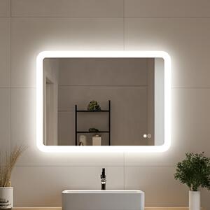 Zaoblené kúpeľňové zrkadlo s LED osvetlením 80x60\100x70\120x70\60x80\70x100\70x120 cm, dvojfarebné, dotykový spínač, vykurovacia podložka