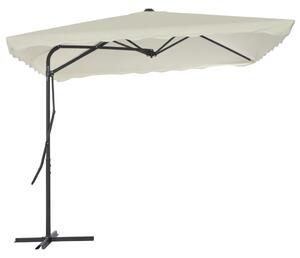 Maison Exclusive - Slnečník s oceľovým stožiarom 250x250 cm pieskovo biely