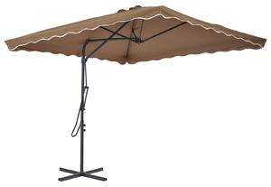 Maison Exclusive - Slnečník s oceľovým stožiarom 250x250 cm Taupe