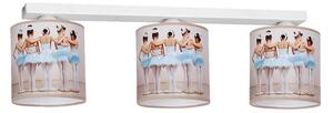 EUlight Detské stropné svietidlo Ballerina, 3x plastové tienidlo so vzorom, w