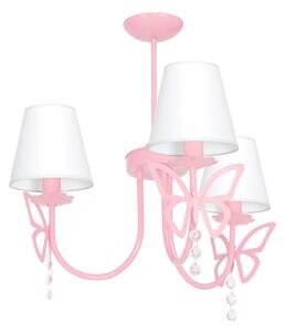 EUlight Detský luster Charlotte, 3x biele textilné tienidlo, p