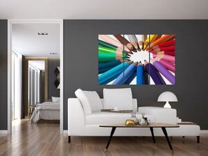 Obraz - kruh z farebných pasteliek (Obraz 120x80cm)