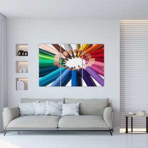 Obraz - kruh z farebných pasteliek (Obraz 120x80cm)