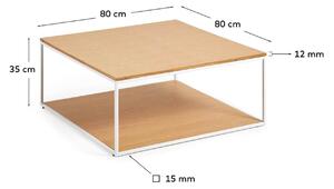 MUZZA Konferenčný stolík noya 80 x 80 cm biely