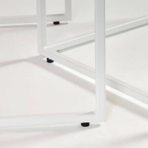 MUZZA Set 2 odkladacích stolíkov noya 45 x 45 / 35 x 35 cm biely