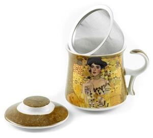 Gustav Klimt porcelánová šálka na čaj so sitkom a prikrývkou Adele