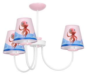 EUlight Detský luster Lola, 3x plastové tienidlo so vzorom, w/p