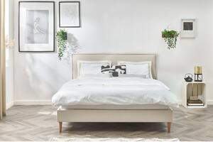 Béžová dvojlôžková posteľ Bobochic Paris Sary Light, 180 x 200 cm