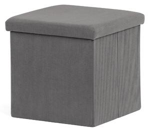 Autronic - Taburet s úložným prostorem, šedá manšestrová látka - TAB-471 GREY6 NOVINKA
