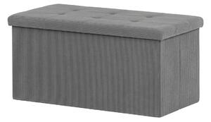 Autronic - Taburet s úložným prostorem, šedá manšestrová látka - TAB-472 GREY6 NOVINKA