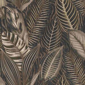 RASCH | Vliesová tapeta na stenu African Queen 751833 | 0,53 x 10,05 m | čierna, šedá, zlatá