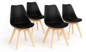 LuxuryForm DESIGN Jedálenská stolička BALI - čierna - SET 4 kusy
