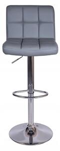 Barová kožená stolička ARAKO - šedá