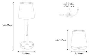 Globo 58446B - LED stmievateľná dotyková nabíjateľná stolná lampa CARLOS 1,2W/5V 1200 mAh