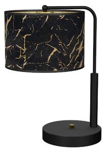 EUlight Stolná lampa Senso, 1x čierne/zlaté textilné tienidlo, b
