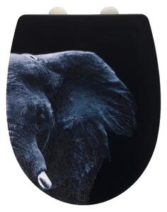 Čierne WC antikoro sedadlo Wenko Elephant