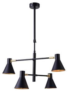 Čierno-zlatý závesný luster Less pre žiarovku 4x E14 – LED lustre a svietidlá > Kolekcie svietidiel > Kolekcia svietidiel LESS