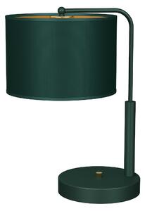 Stolná lampa Verde, 1x zelené textilné tienidlo, gr