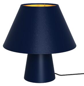 EUlight Stolná lampa Fifi, 1x tmavomodré textilné tienidlo, db/g