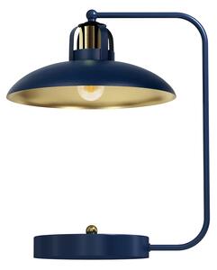 EUlight Stolná lampa Felix, 1x zlaté/tmavomodré kovové tienidlo, db/g