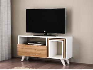 Asir TV stolík NOVELLA 51x90 cm biela/hnedá AS0661 + záruka 3 roky zadarmo