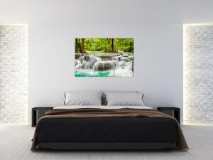 Obraz lesných vodopádov (Obraz 120x80cm)