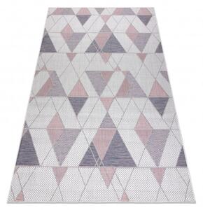 Dywany Łuszczów , Kusový koberec Sion Sisal Triangles B3006A ecru/pink – na von aj na doma, 80x150, ružová, chodba / predsieň