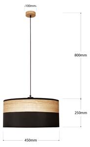 Luster na lanku ALBA 1xE27/15W/230V pr. 45 cm čierna/hnedá
