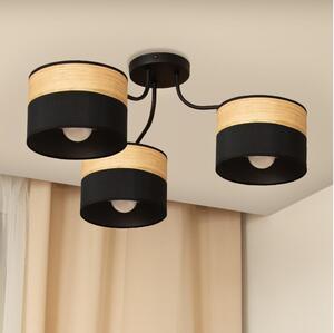Prisadený luster ALBA 3xE27/15W/230V pr. 66 cm čierna/hnedá