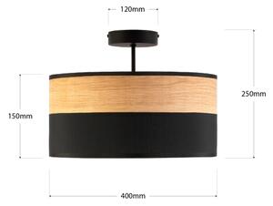 Prisadený luster ALBA 3xE27/15W/230V pr. 40 cm čierna/hnedá