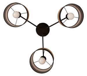Prisadený luster ALBA 3xE27/15W/230V pr. 66 cm čierna/hnedá