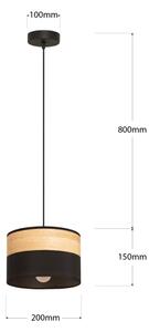 Luster na lanku ALBA 1xE27/15W/230V pr. 20 cm čierna/hnedá