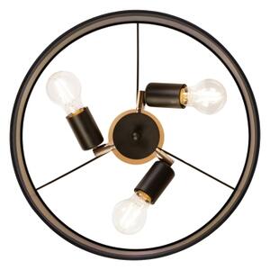 Prisadený luster ALBA 3xE27/15W/230V pr. 40 cm čierna/hnedá